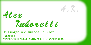 alex kukorelli business card